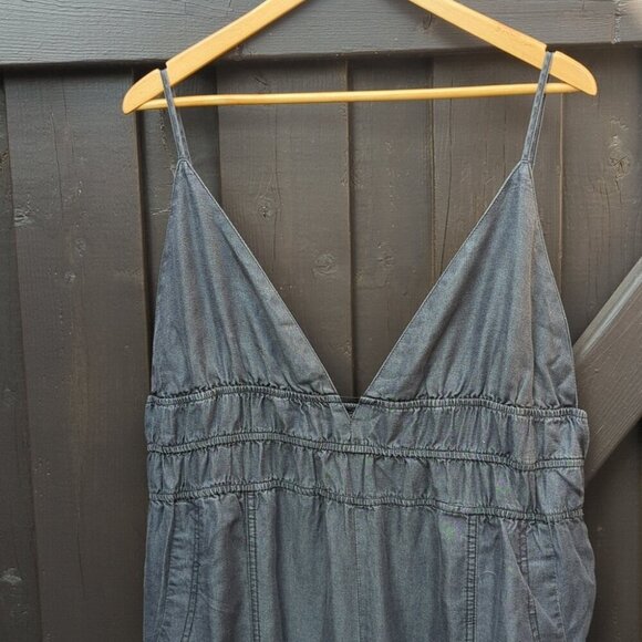 Yoeasy Women's V Neck Adjustable Strap Denim Lightweight Wide Leg Romper 3xl New - Picture 5 of 5